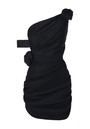 POST MERIDIEM rose-detail mini dress - Black