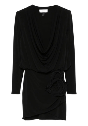 NISSA floral-appliqué mini dress - Black