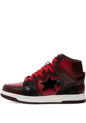 A BATHING APE® logo-patch leather sneakers - Red