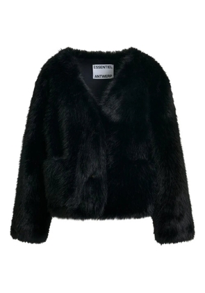 Essentiel Antwerp faux-fur button jacket - Black