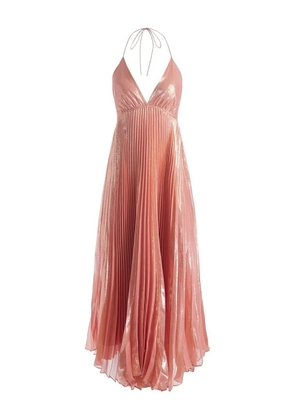 alice + olivia Marivel pleated halter neck maxi dress - Pink