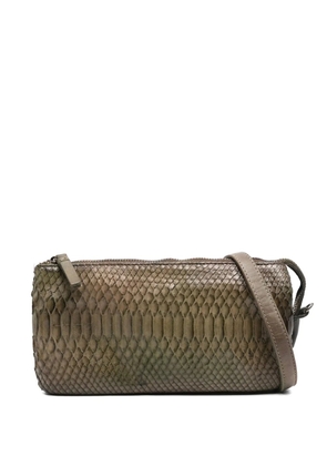 Reptile's House snakeskin zip-fastening crossbody bag - Green