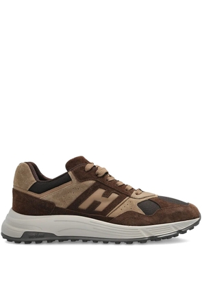 Hogan suede-leather panel sneakers - Brown