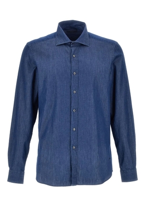 Fay chambray button-up shirt - Blue