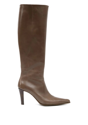 MM6 Maison Margiela pointed-toe knee-high boots - Brown