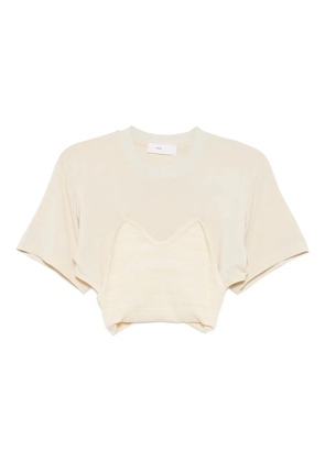 Toga layered cropped T-shirt - Neutrals