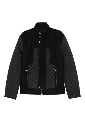 LES HOMMES quilted panelled jacket - Black
