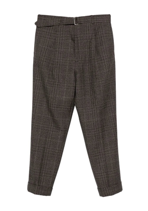 Officine Generale belted check trousers - Brown