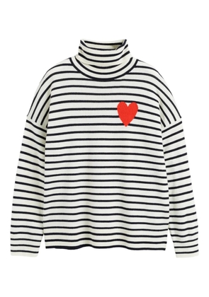 Chinti & Parker Breton Heart striped roll-neck sweater - Neutrals