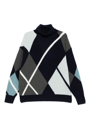 BOMPARD diamond-pattern turtleneck sweater - Blue