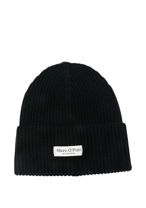 Marc O'Polo cotton ribbed beanie hat - Black