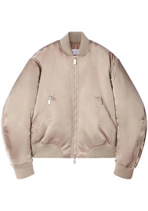 Off-White zip-detail bomber jacket - Neutrals