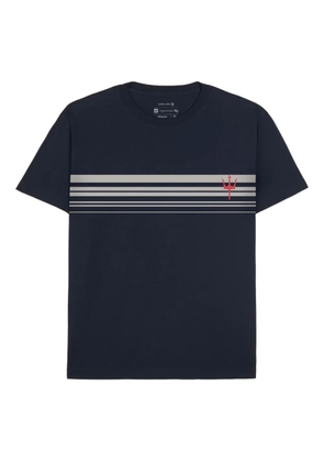 Osklen striped trident-emblem t-shirt - Blue