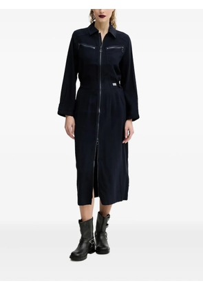 G-Star RAW zip-front pocketed midi day dress - Blue