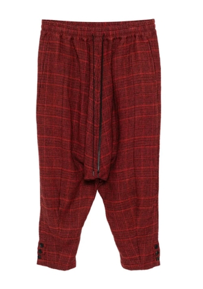 The Viridi-Anne checked drop-crotch trousers - Red