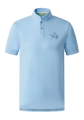 Shanghai Tang horse-star-embroidered polo shirt - Blue
