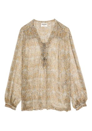 Zadig&Voltaire Tamela lace-up blouse - Brown