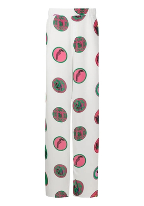 Amir Slama graphic-print straight-leg trousers - White
