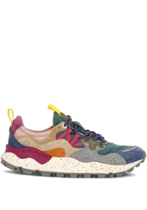 FLOWER MOUNTAIN leather panelled sneakers - Blue