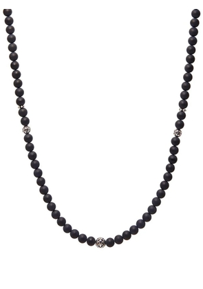Nialaya Jewelry beaded onyx necklace - Silver