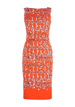Samantha Sung Celine chain-link print dress - Orange