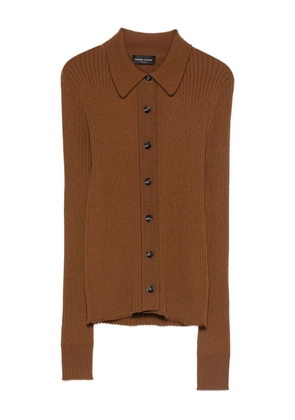 Roberto Collina polo-collar cardigan - Brown