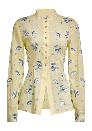 Markarian Juniper embroidered cotton blouse - Yellow