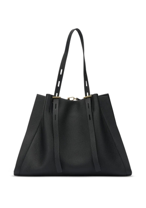 MINO BOSSI Paula textured leather tote bag - Black