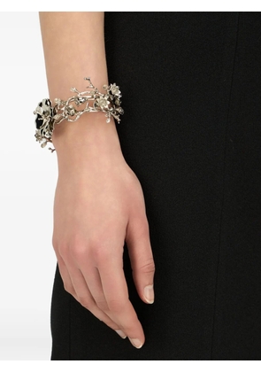 Blumarine floral-appliqué bracelet - Grey