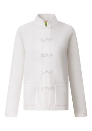Shanghai Tang knot button tang cardigan - White