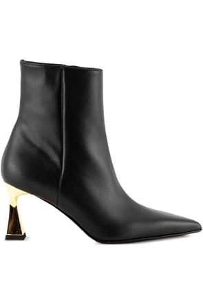 Sergio Levantesi 55mm pointed-toe gold-heel boots - Black