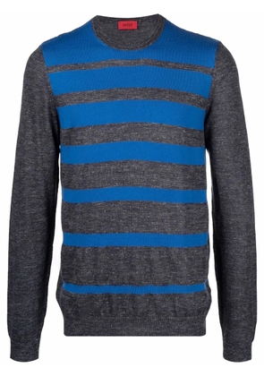 BOSS striped-knit jumper - Grey