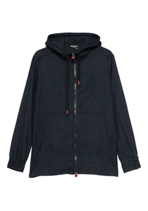 Kiton hooded zip-up jacket - Blue