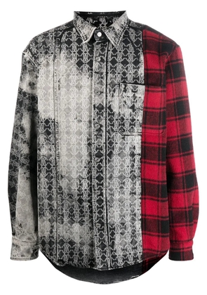 Roberto Cavalli long-sleeved patchwork shirt - Grey