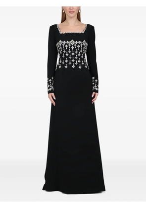 Dina Melwani embellished square-neck maxi dress - Black