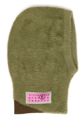 MM6 Maison Margiela Numbers-motif textured balaclava - Green