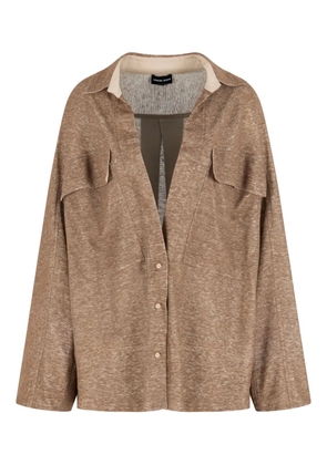 Giorgio Armani button-fastening flap-pocket shirt - Brown