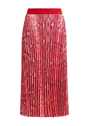 Essentiel Antwerp pleated snake-print midi skirt - Blue