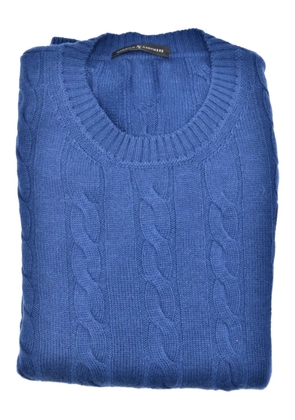 MANRICO CASHMERE cable-knit sweater - Blue