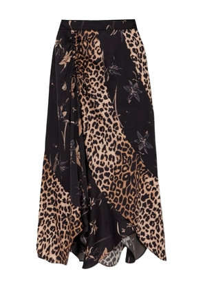 AllSaints leopard-print drawstring skirt - Brown