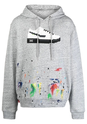 Mostly Heard Rarely Seen 8-Bit graphic-print paint-splattered hoodie - Grey