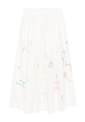 Mira Mikati scribble-embroidered skirt - Neutrals