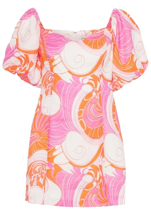 Rhode Dali floral-print off-shoulder minidress - White