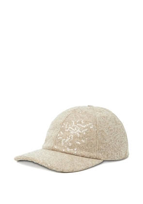 Peserico sequin-embellished baseball cap - Neutrals