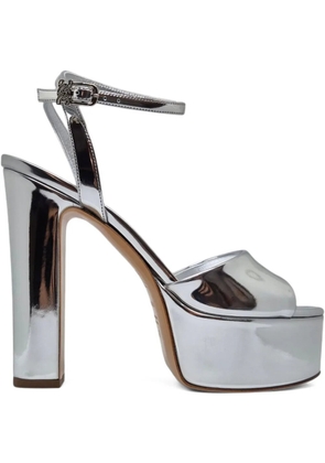 Casadei 130mm Patty platform ankle-strap sandals - Silver