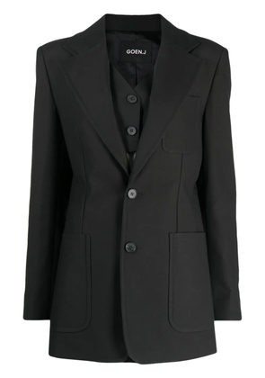 Goen.J notched-lapels single-breasted blazer - Black