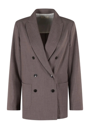Myths double-breasted patch-pocket blazer - Brown