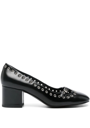 Bibi Lou eyelet-detail block-heel pumps - Black