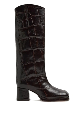 Miista Tundra crocodile-effect boots - Brown