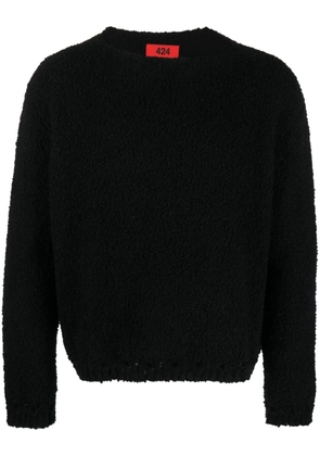 424 crinkled slash-neck jumper - Black